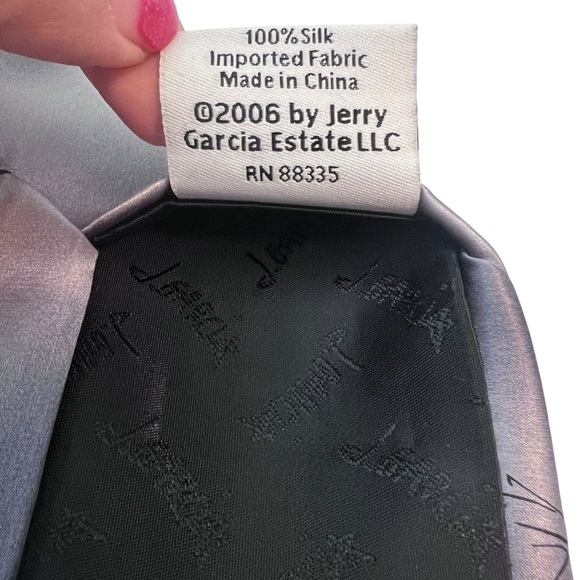 vintage J. Garcia “Flautist” Silk Tie Gray Abstract Musician Art Edition - Picture 6 of 6